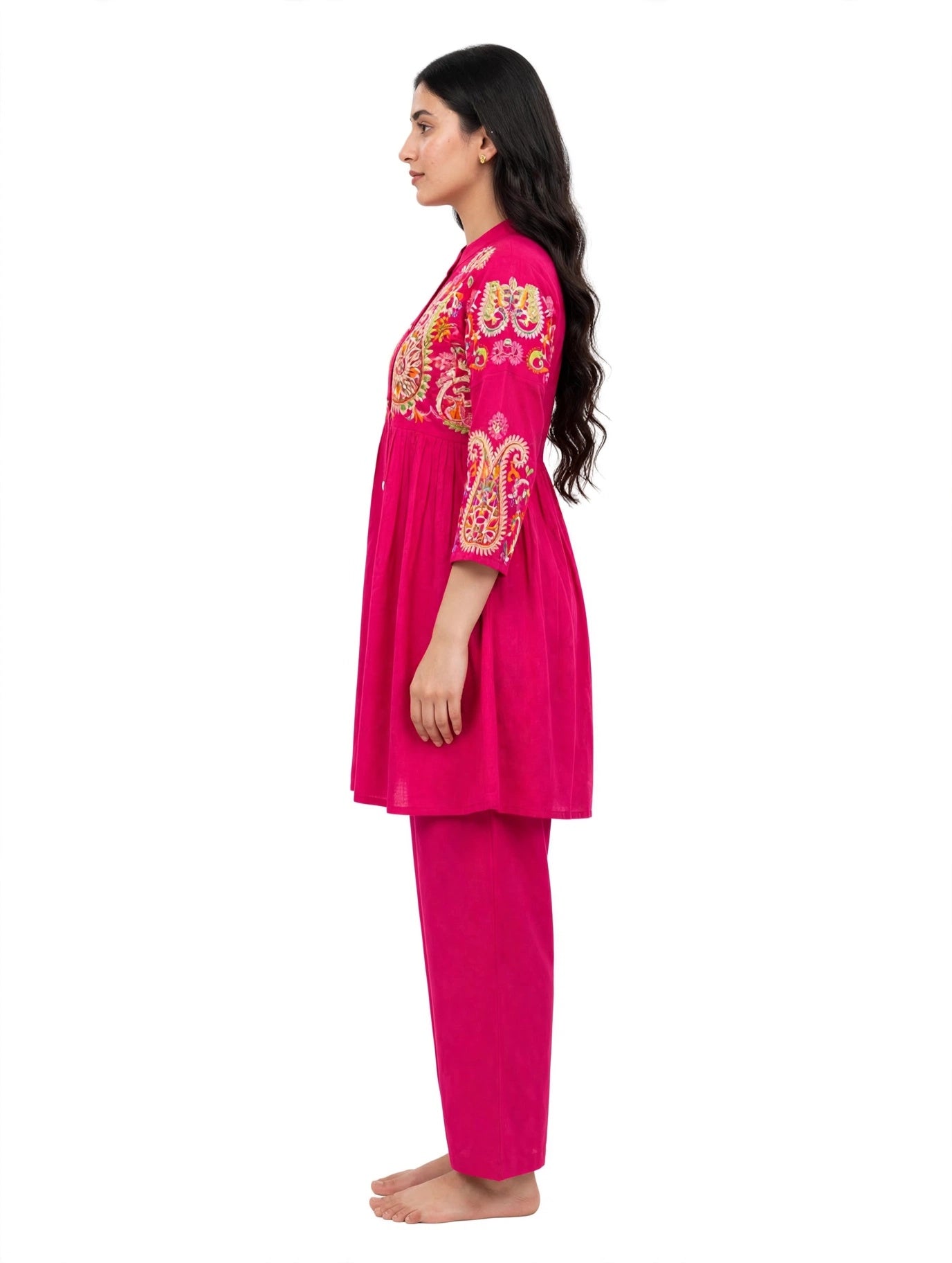 Noor Rani Pink Embroidered Co-Ord Set