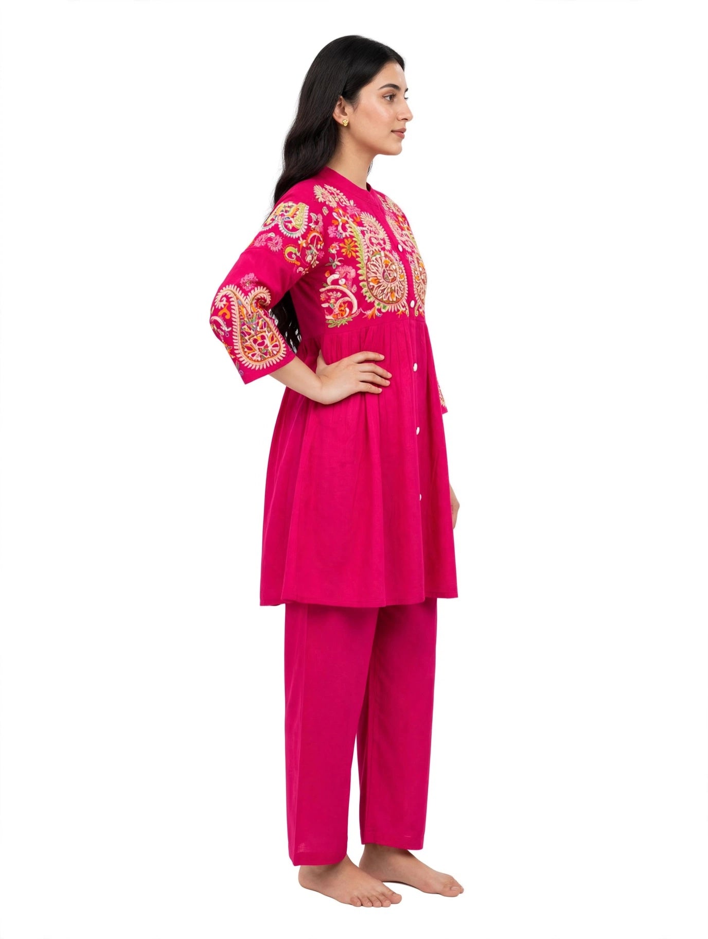 Noor Rani Pink Embroidered Co-Ord Set