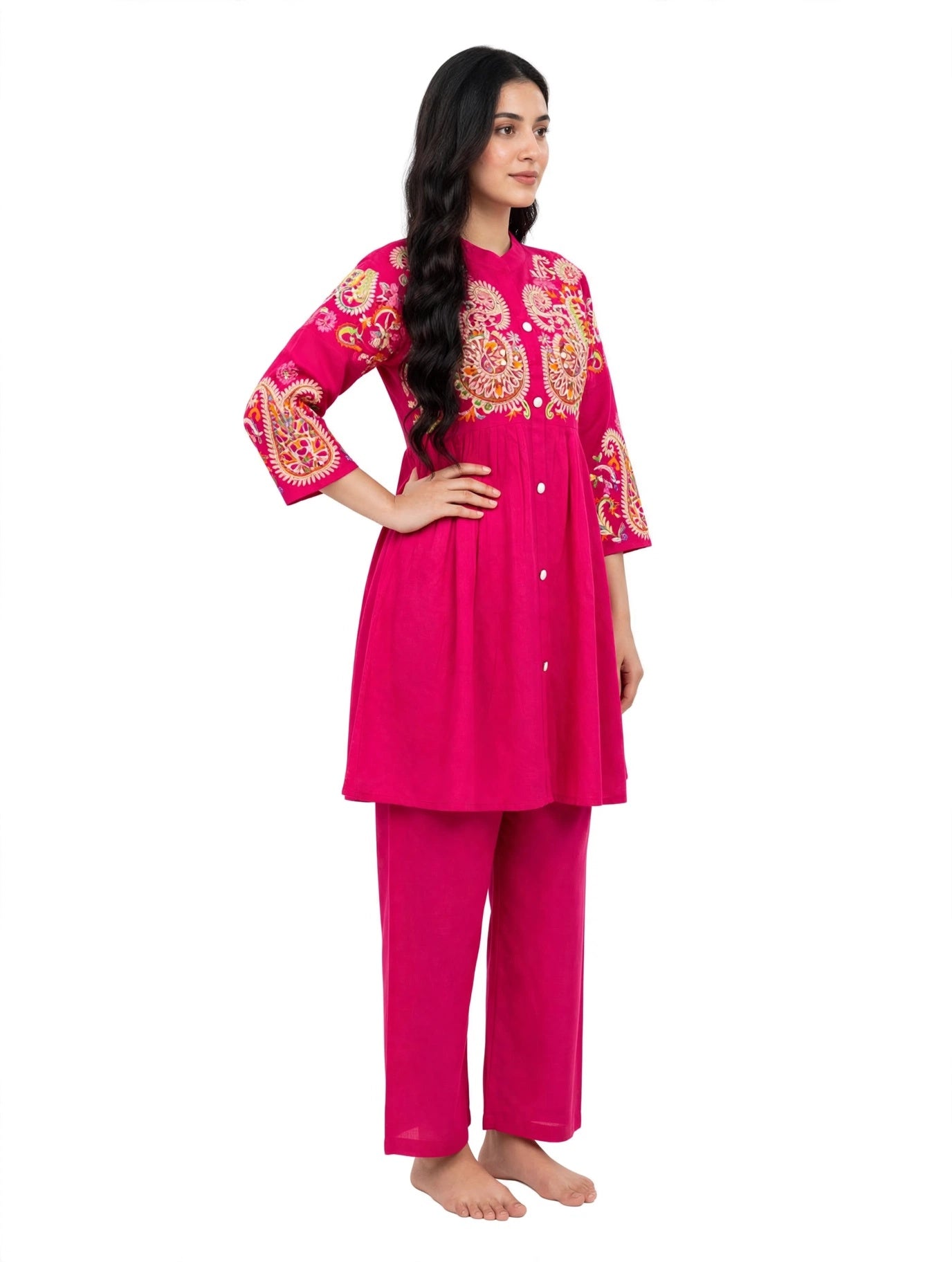 Noor Rani Pink Embroidered Co-Ord Set