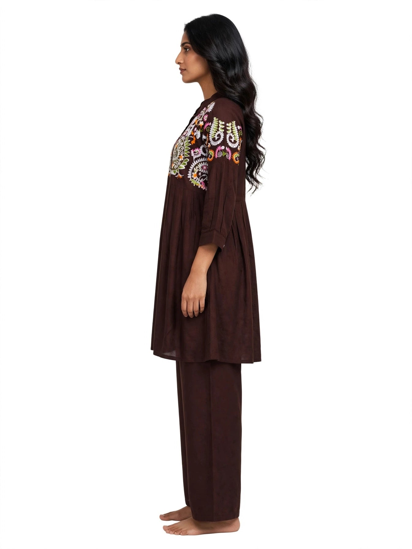Zehra Brown Embroidered Co-ord Set