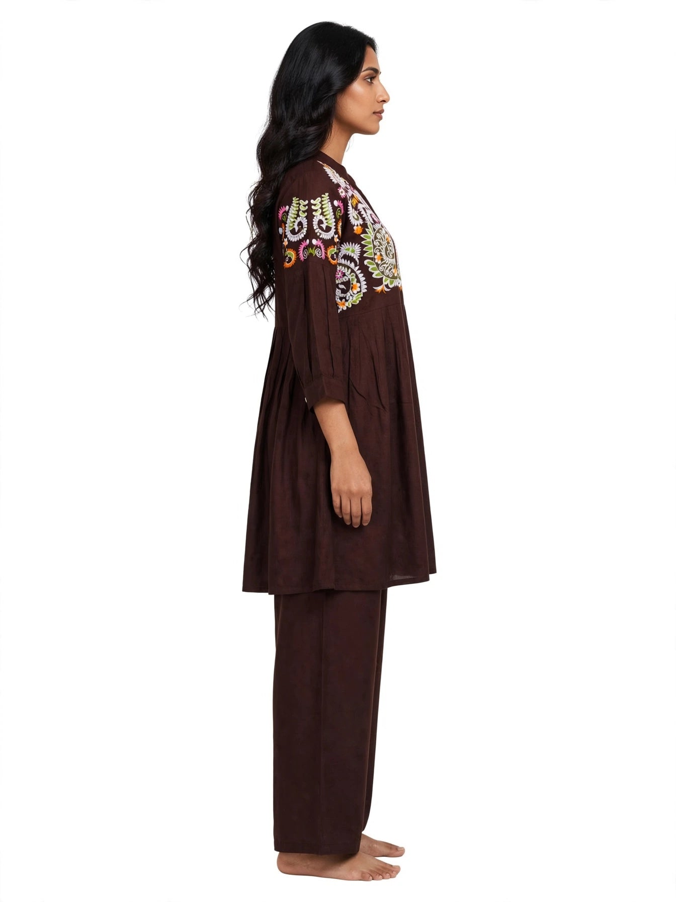 Zehra Brown Embroidered Co-ord Set