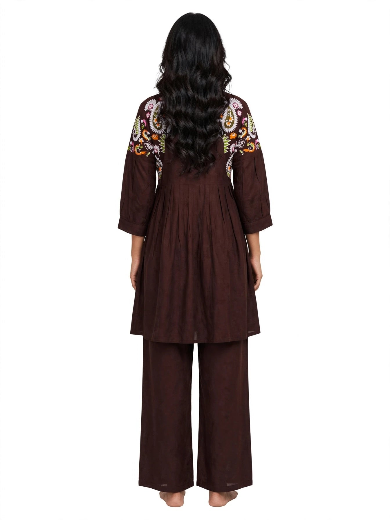 Zehra Brown Embroidered Co-ord Set