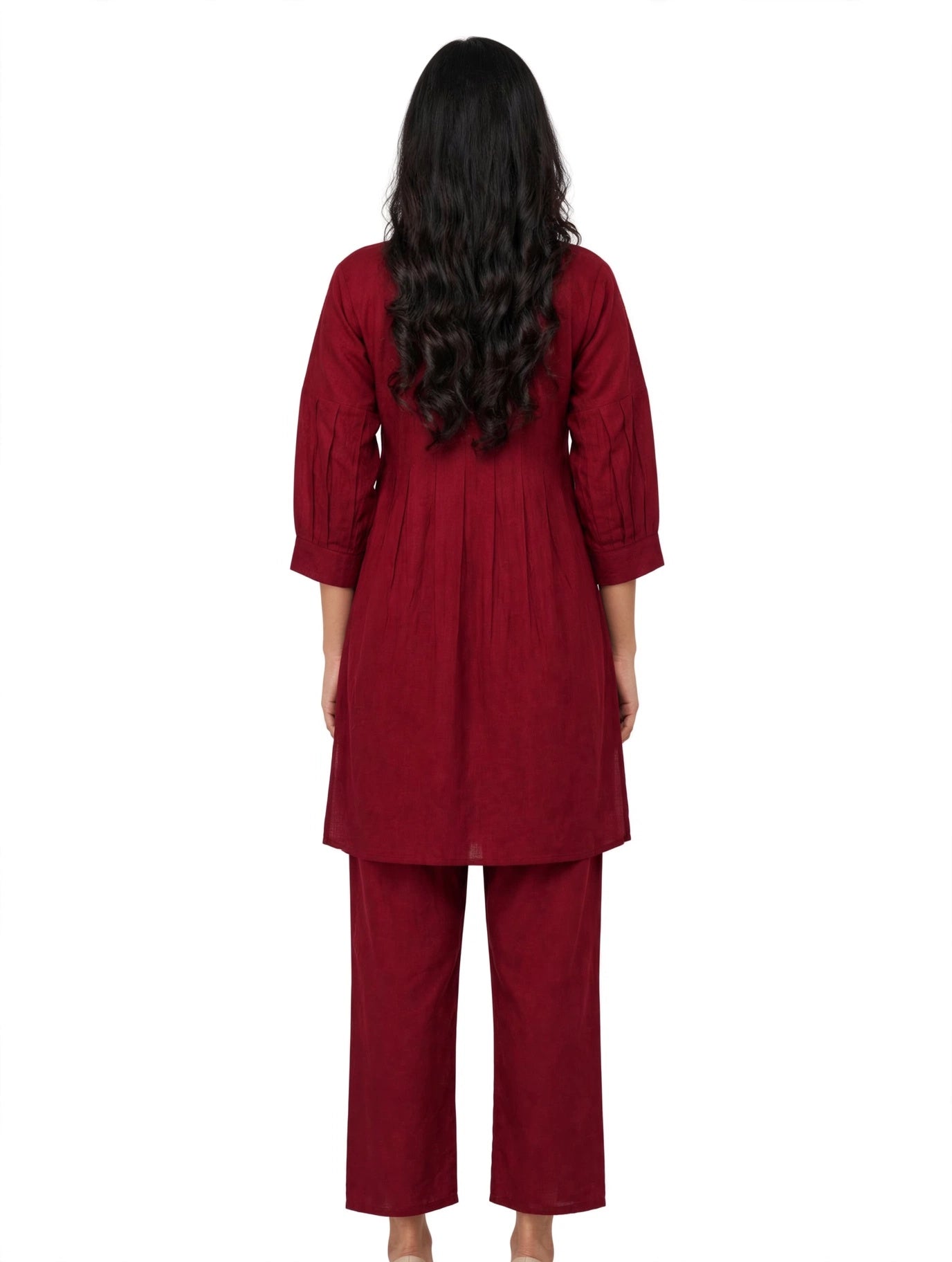 Ruhaani Maroon Embroidered Co-ord Set