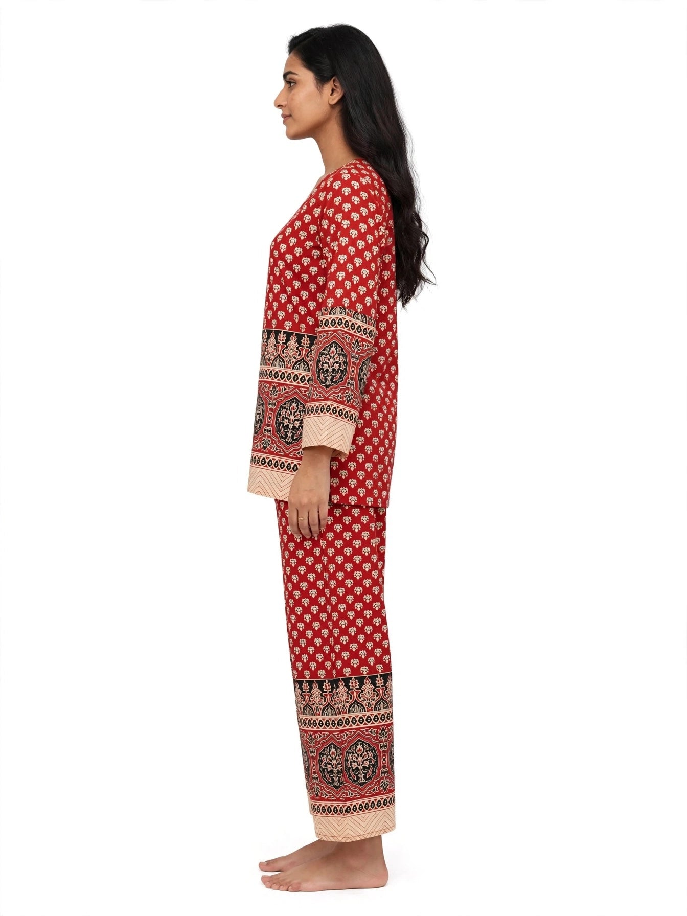 Gulnaar Brown Ajrak Co-ord Set