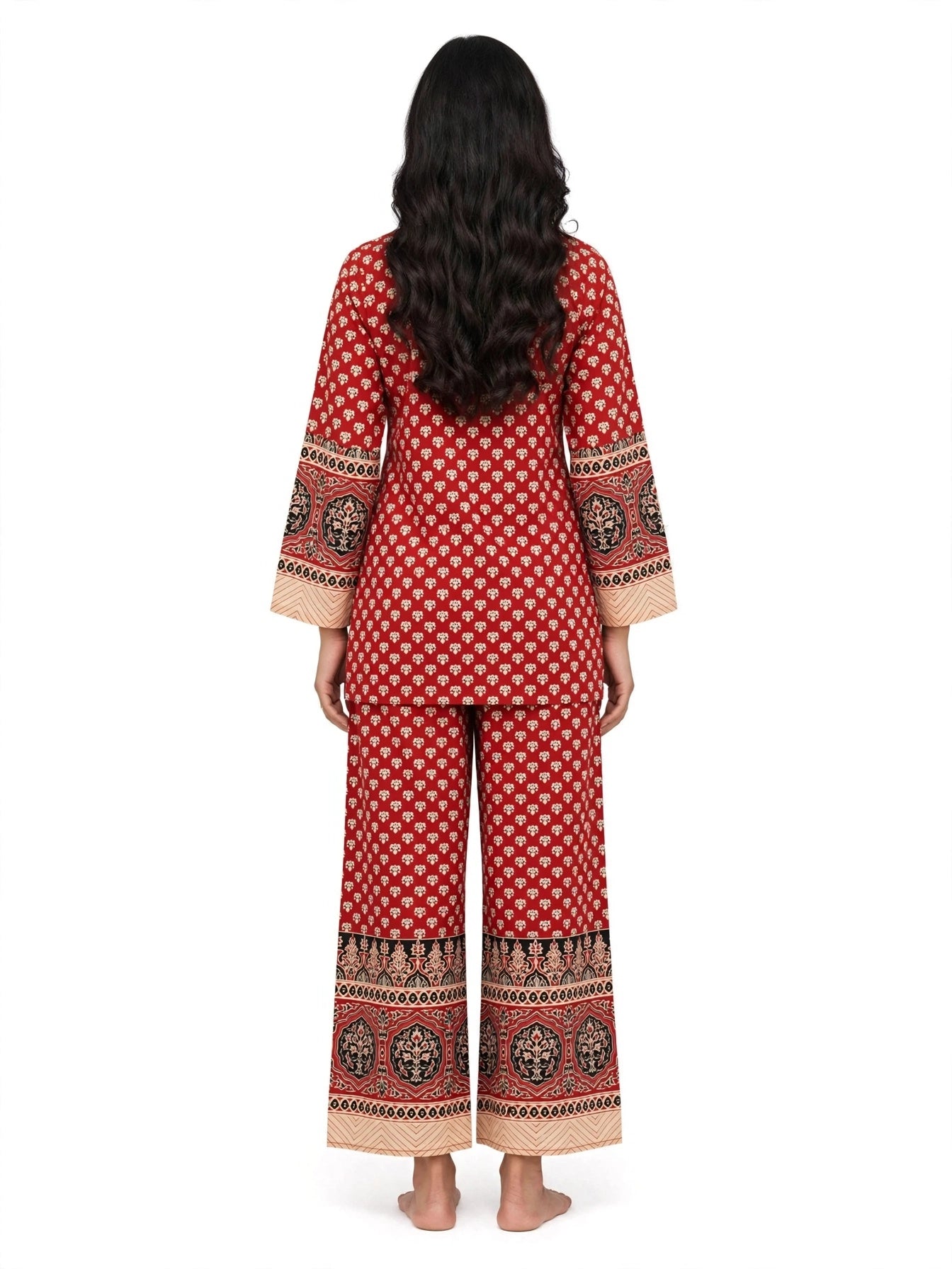 Gulnaar Brown Ajrak Co-ord Set