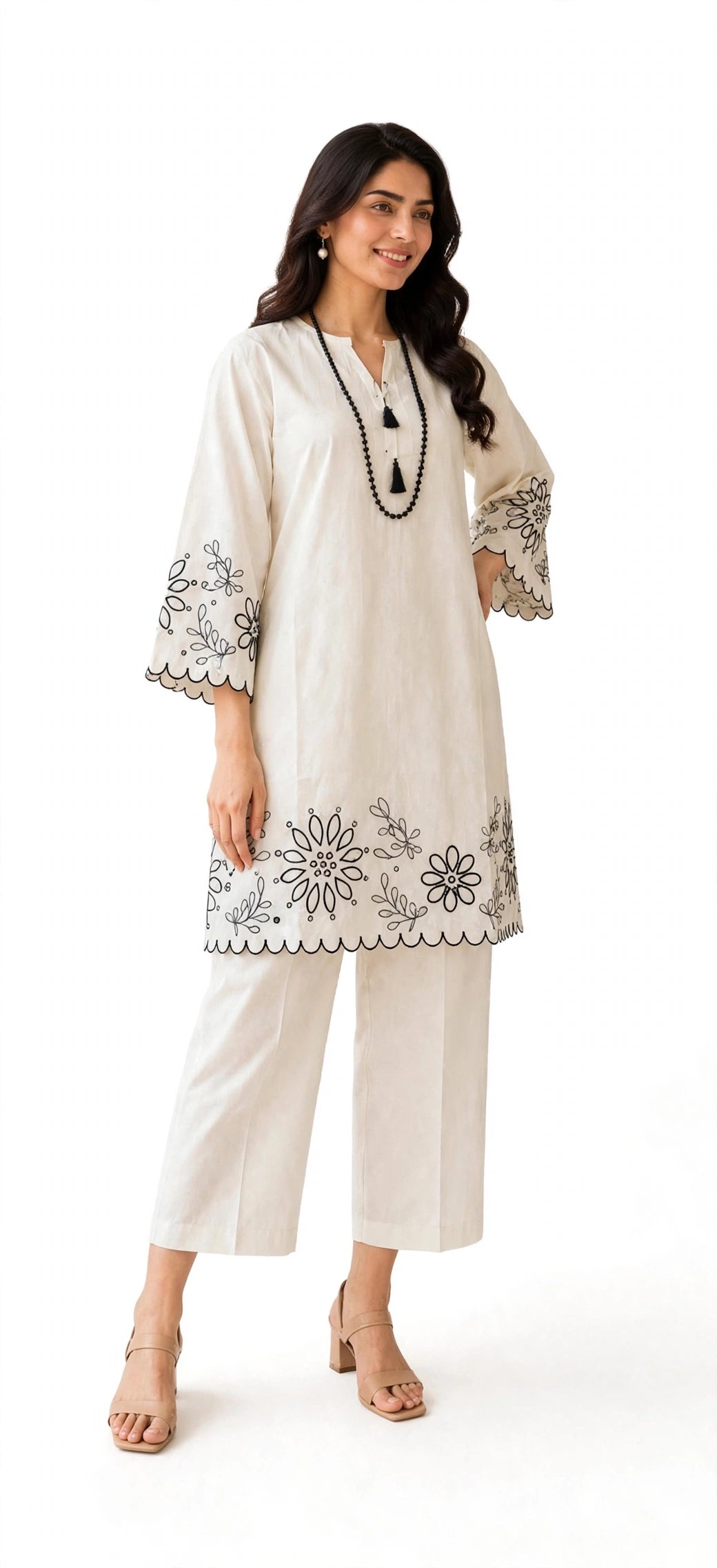 Ivory Bloom Embroidered Co-ord Set