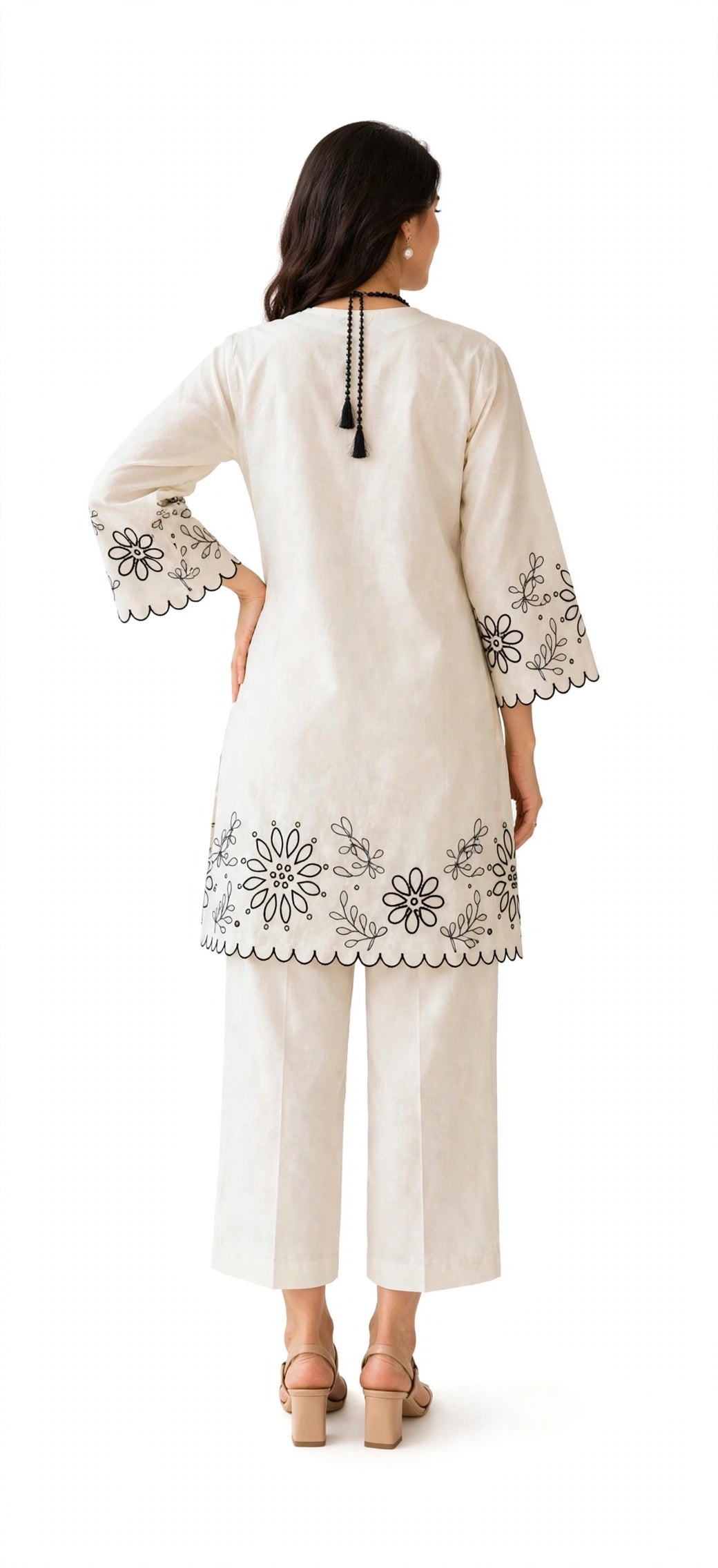 Ivory Bloom Embroidered Co-ord Set