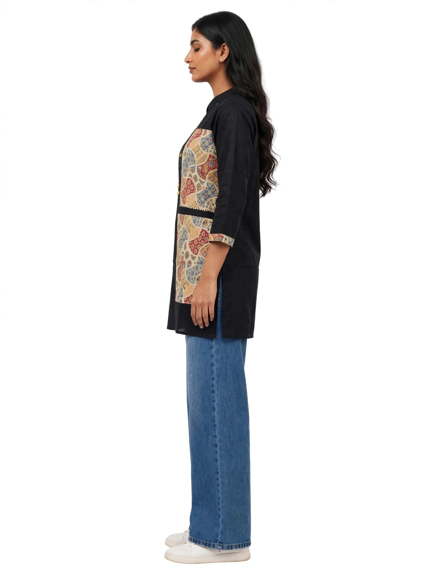 Kahira Black Patchwork Kurti