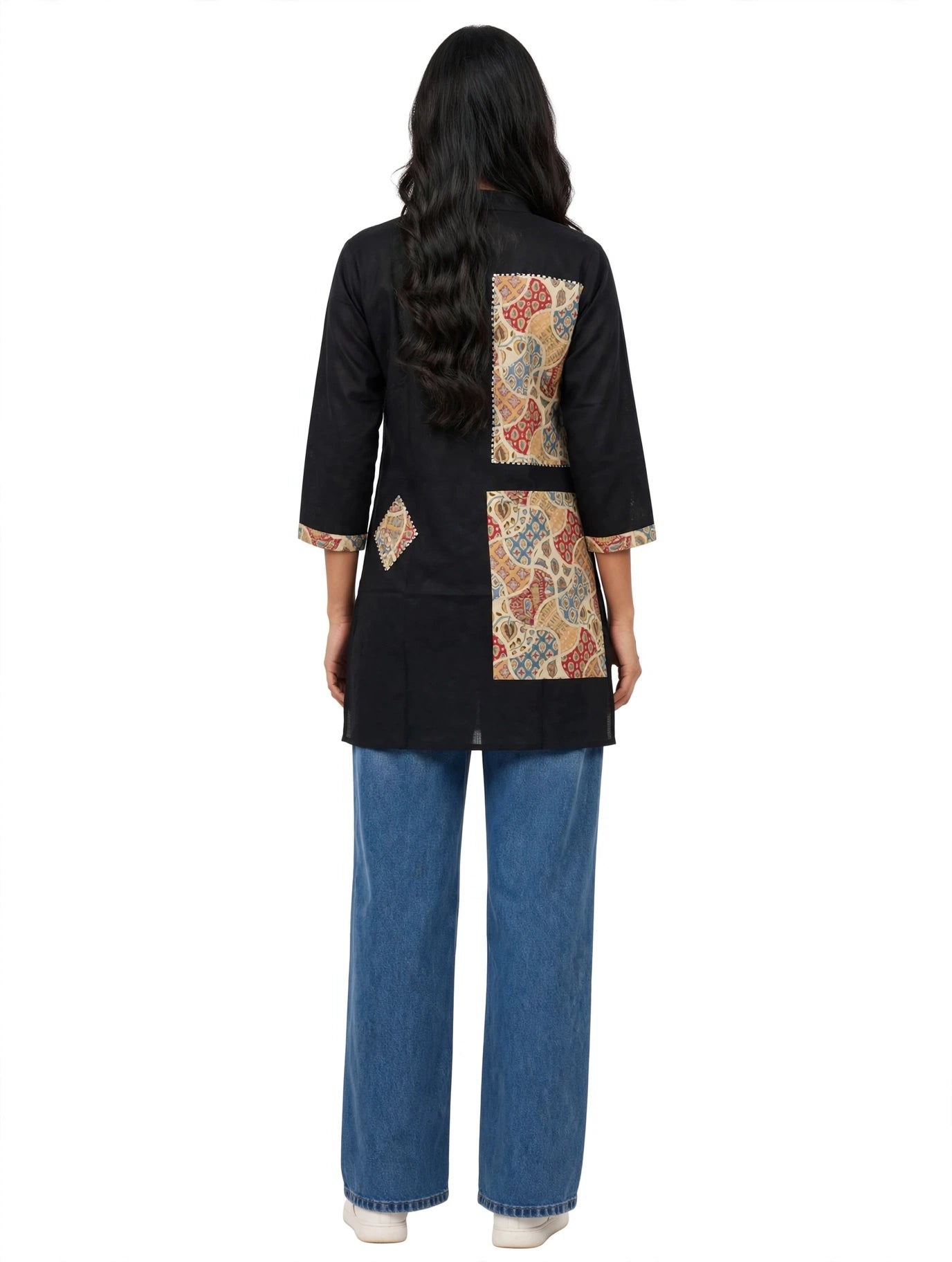 Kahira Black Patchwork Kurti