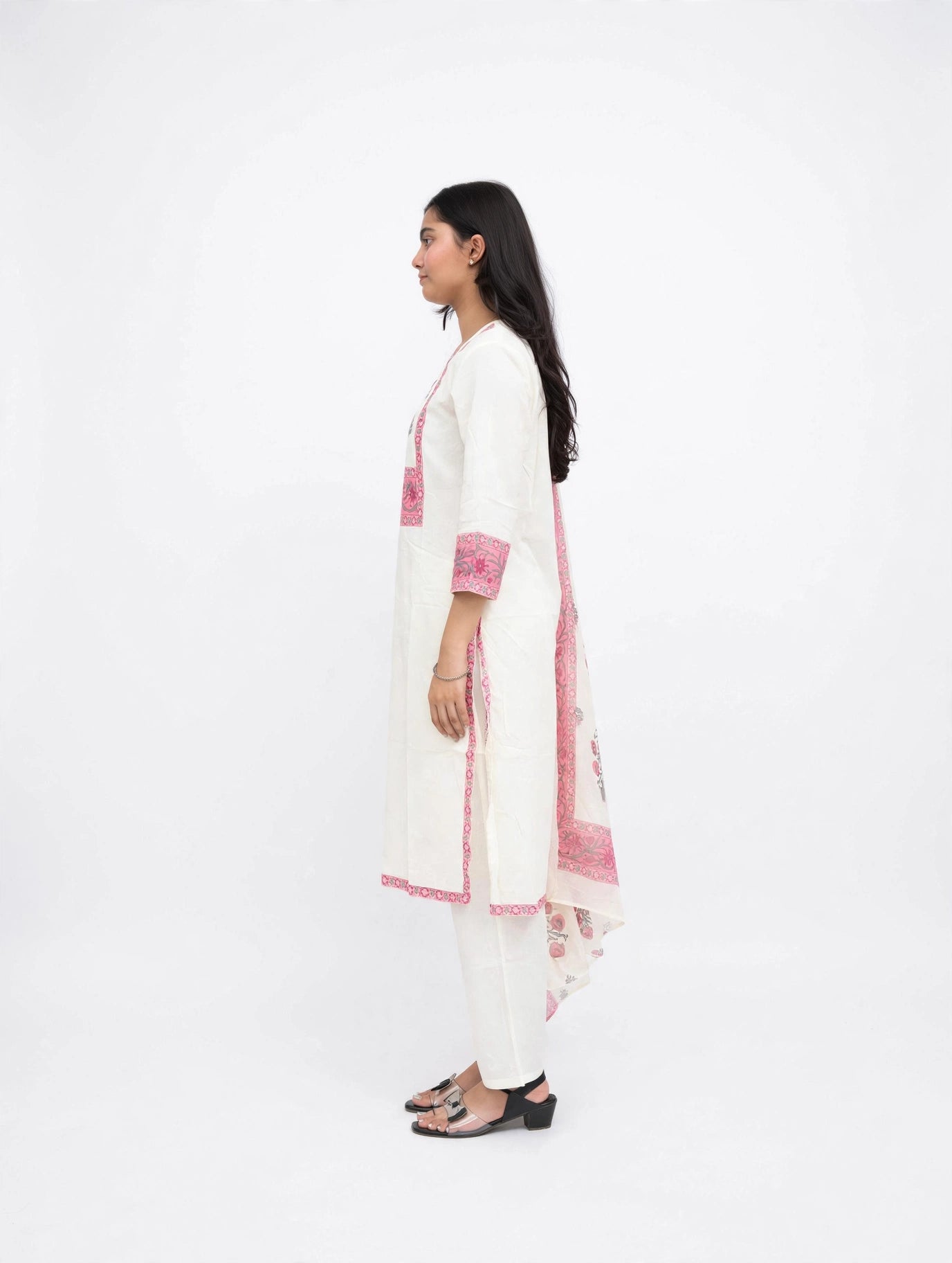 Gulbahar Ivory Pink Suit Set