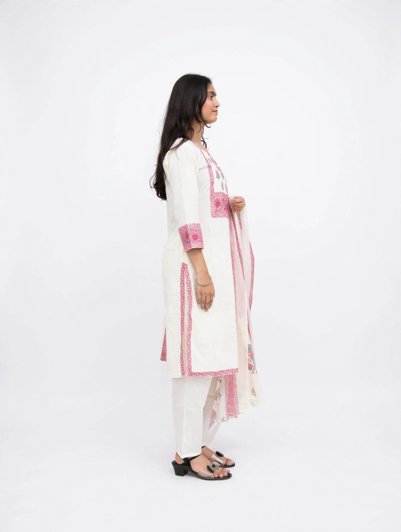 Gulbahar Ivory Pink Suit Set