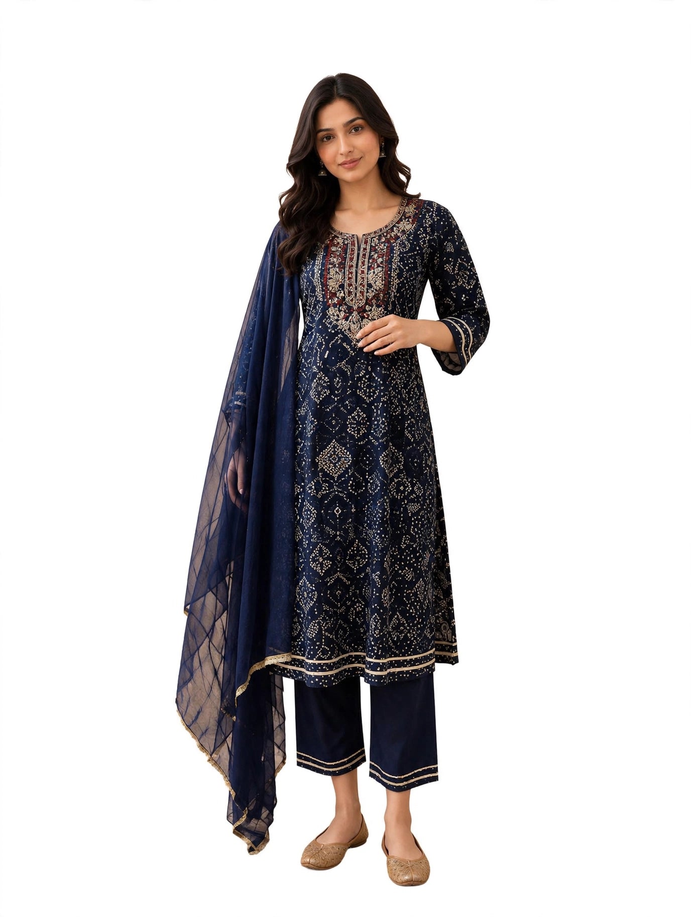 Noor Navy Elegance Suit Set