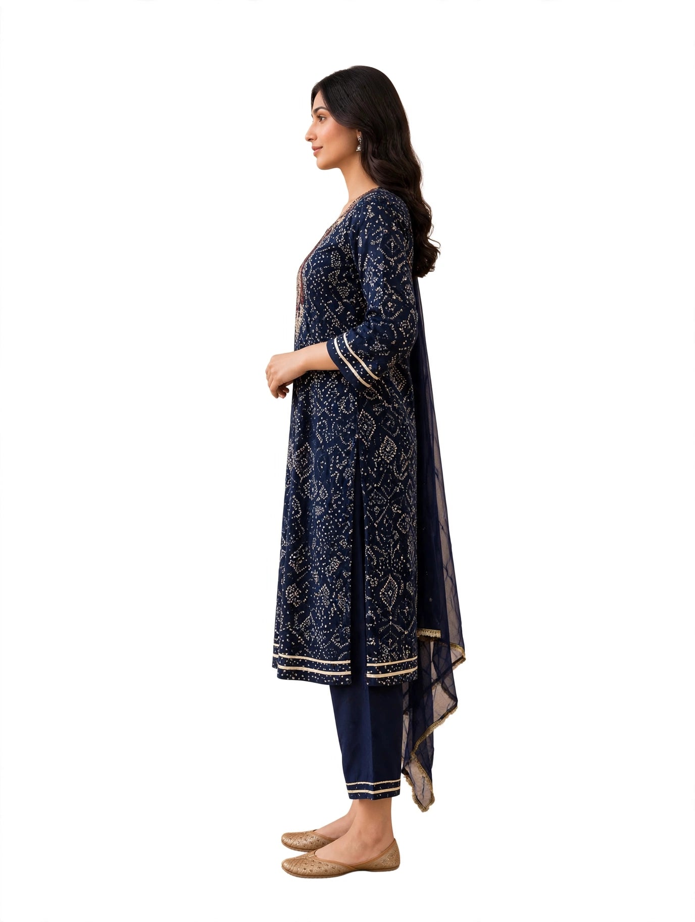 Noor Navy Elegance Suit Set