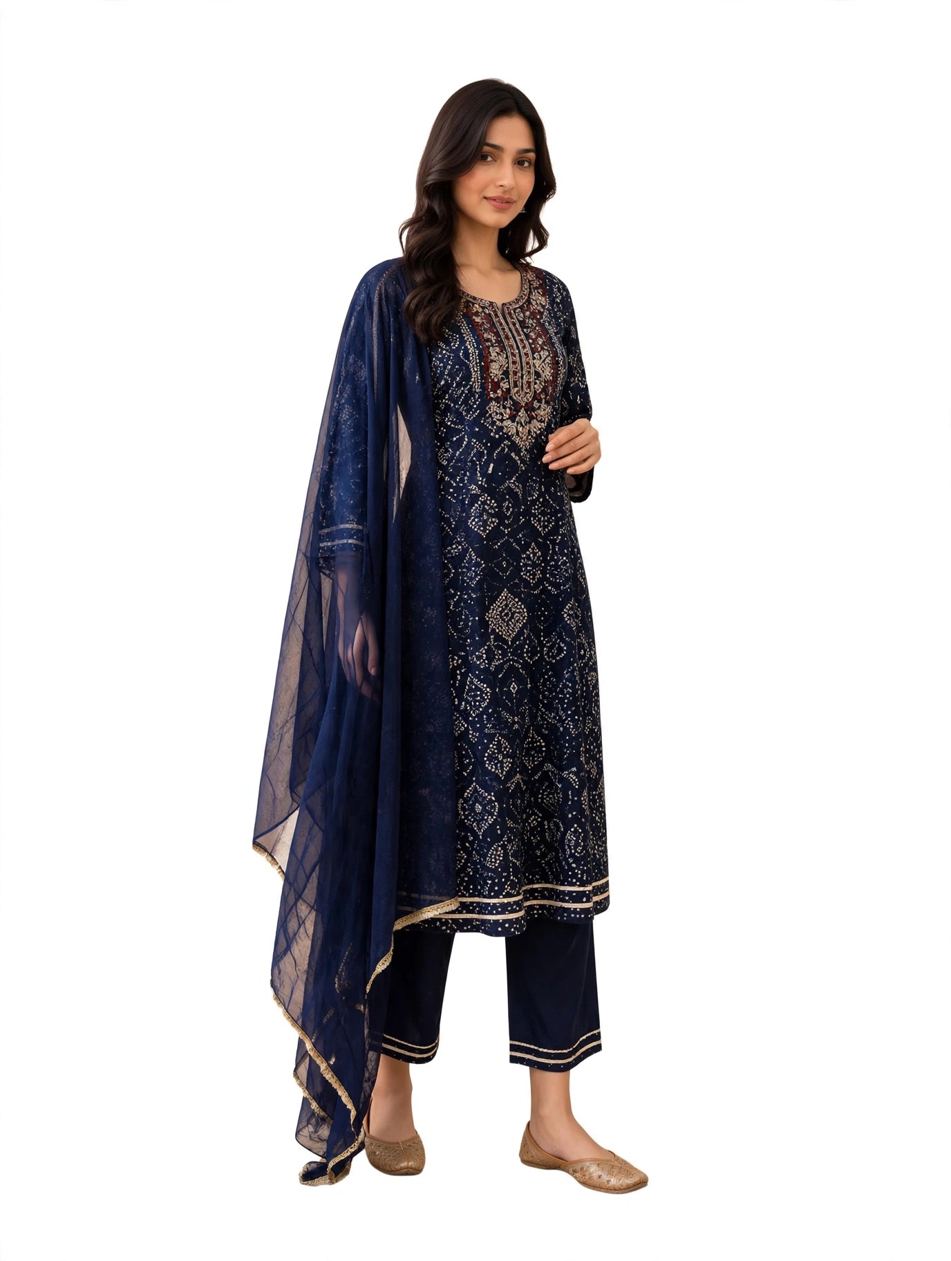 Noor Navy Elegance Suit Set