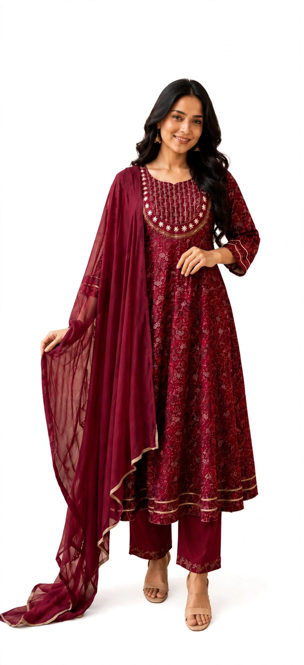 Maroon Royale Embroidered Suit Set