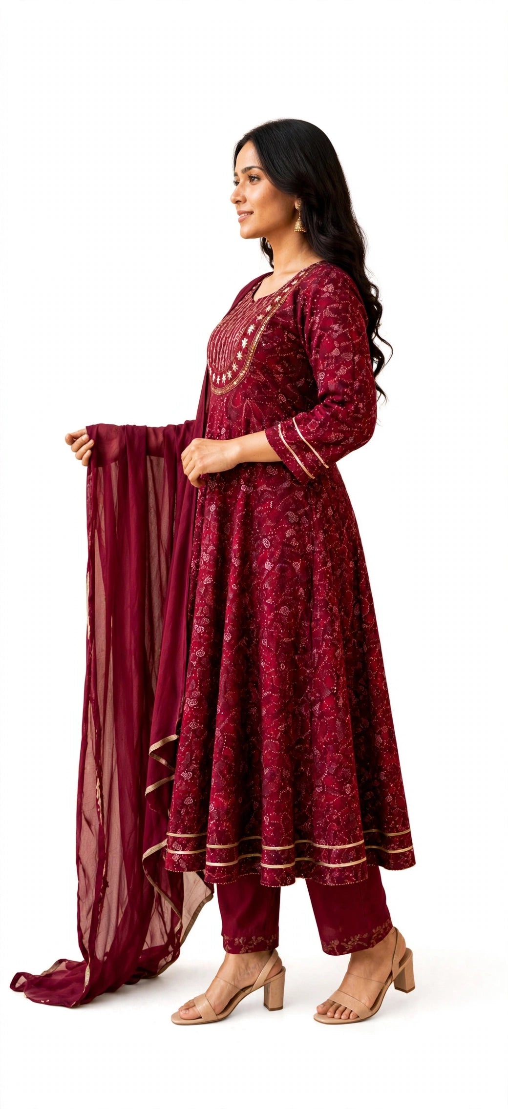 Maroon Royale Embroidered Suit Set
