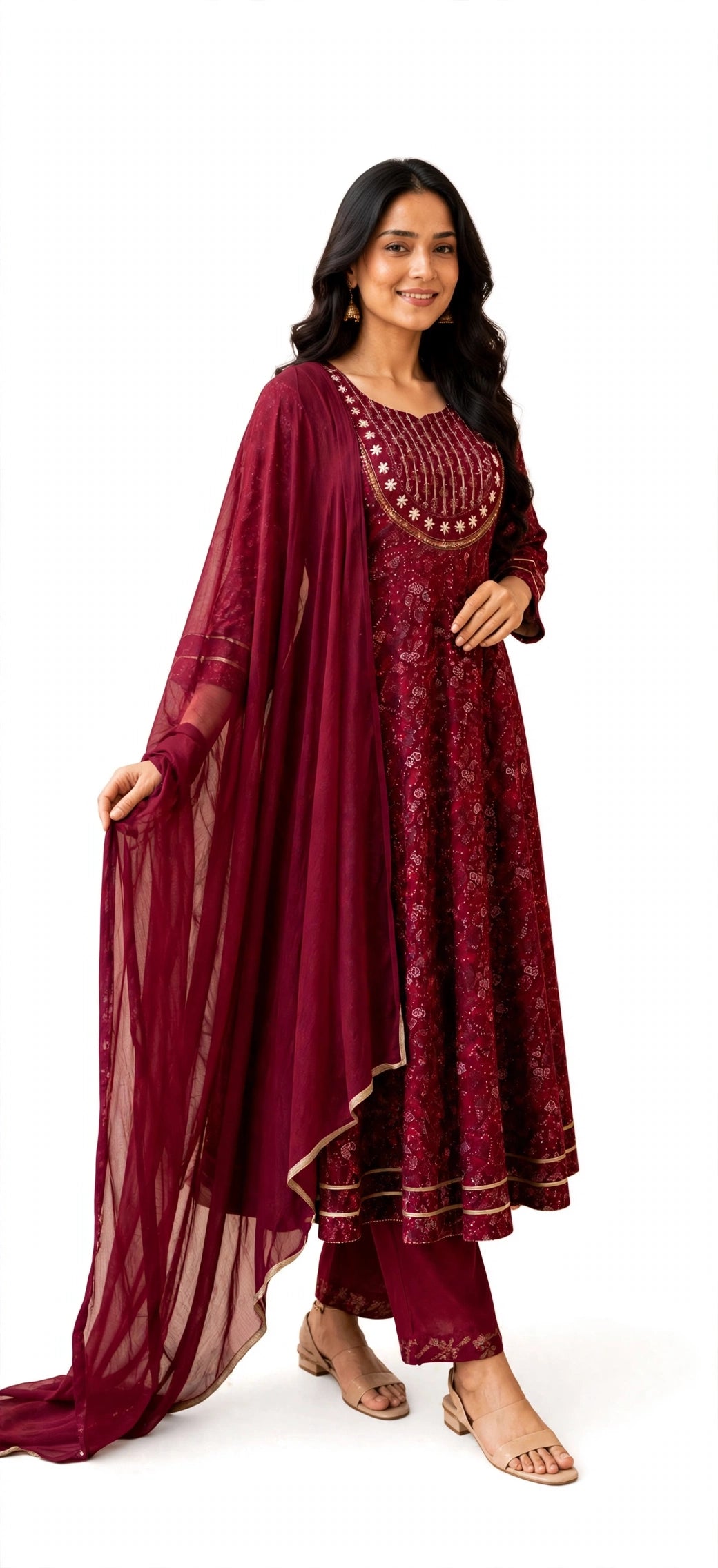 Maroon Royale Embroidered Suit Set