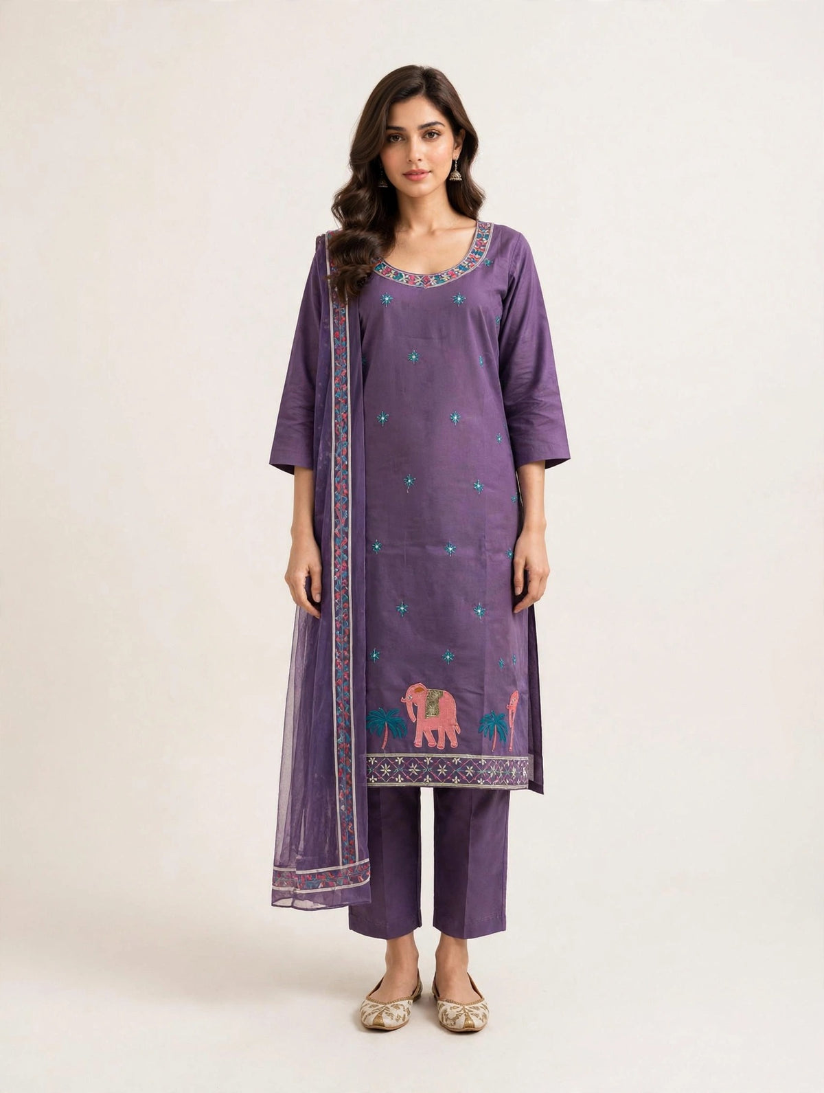 Purple Heritage Elephant Suit Set
