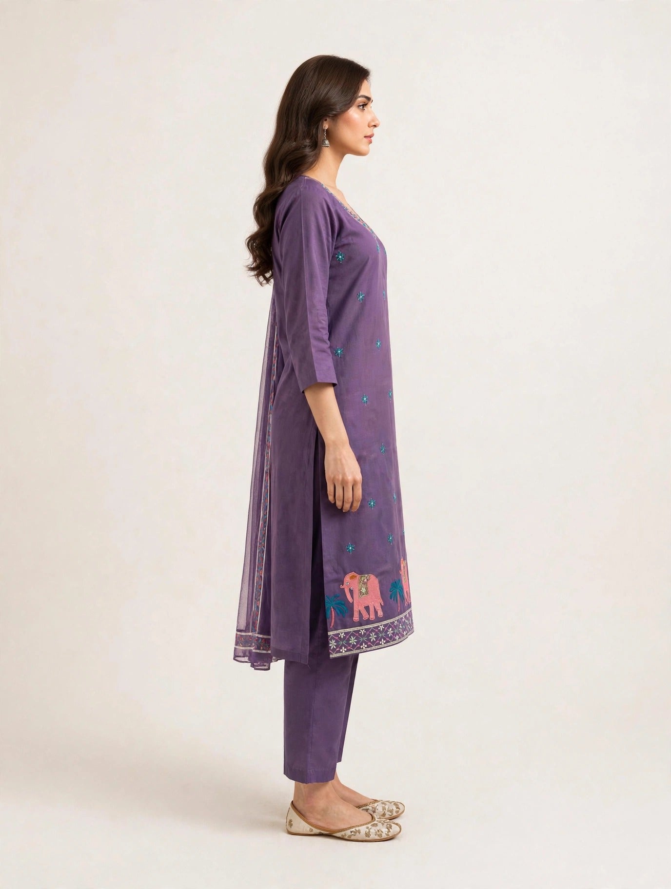 Purple Heritage Elephant Suit Set