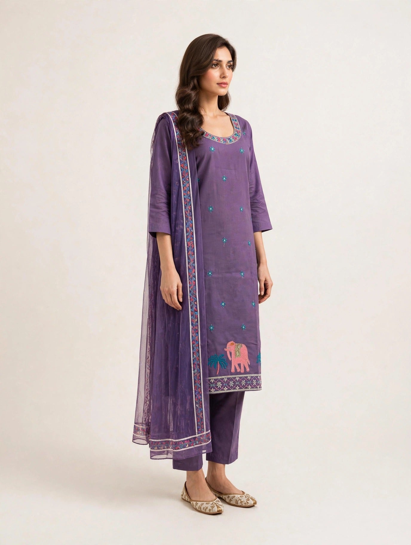 Purple Heritage Elephant Suit Set