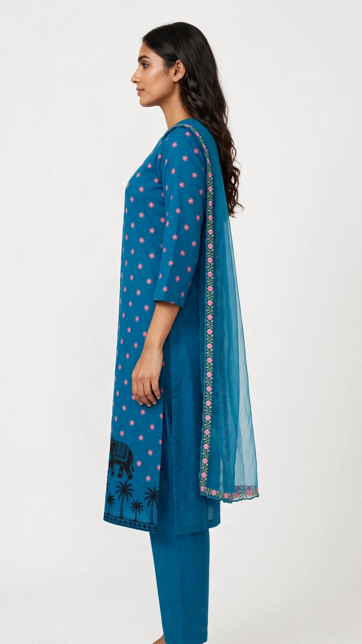 Blue Elephant Garden Suit Set