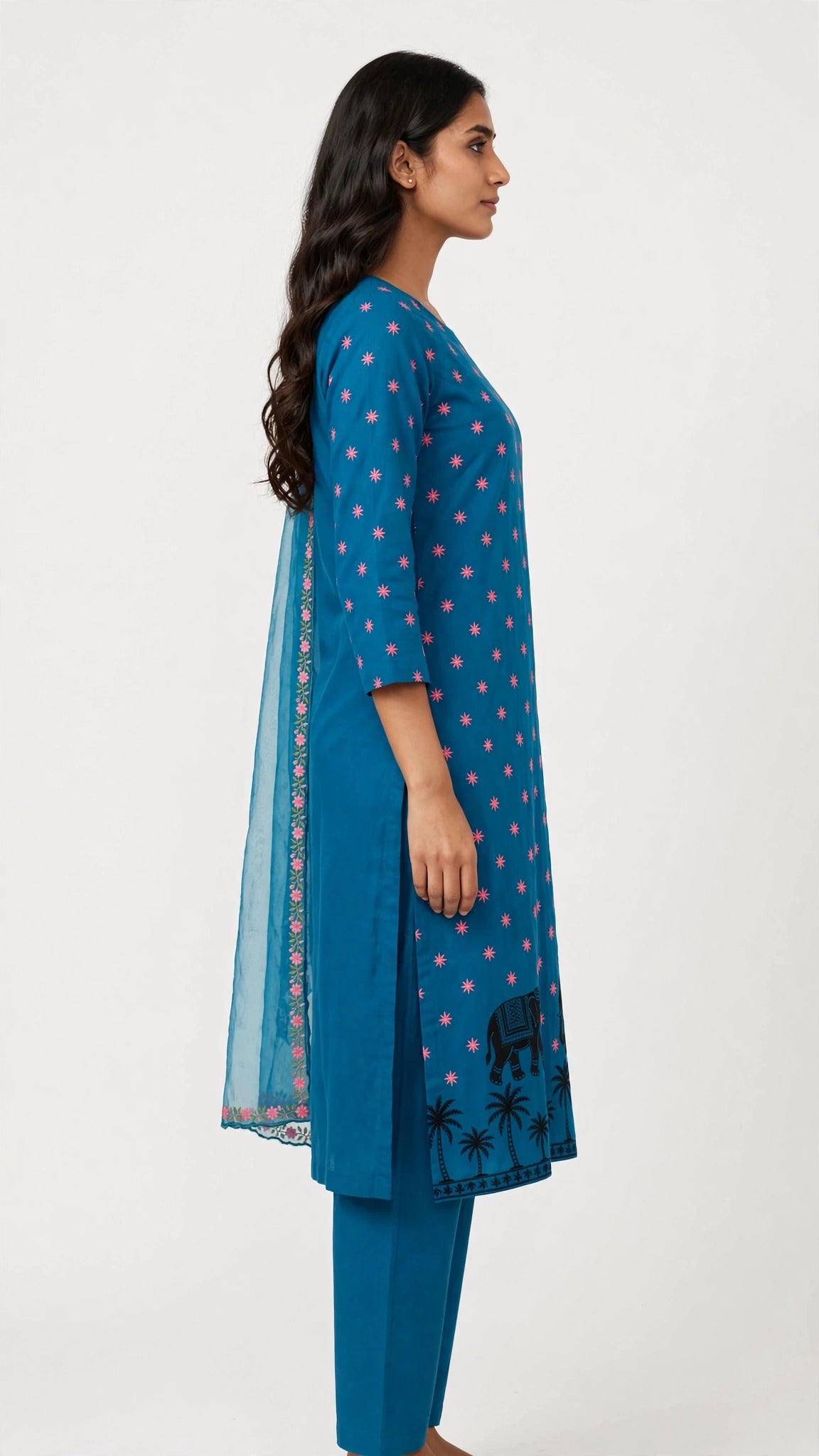Blue Elephant Garden Suit Set