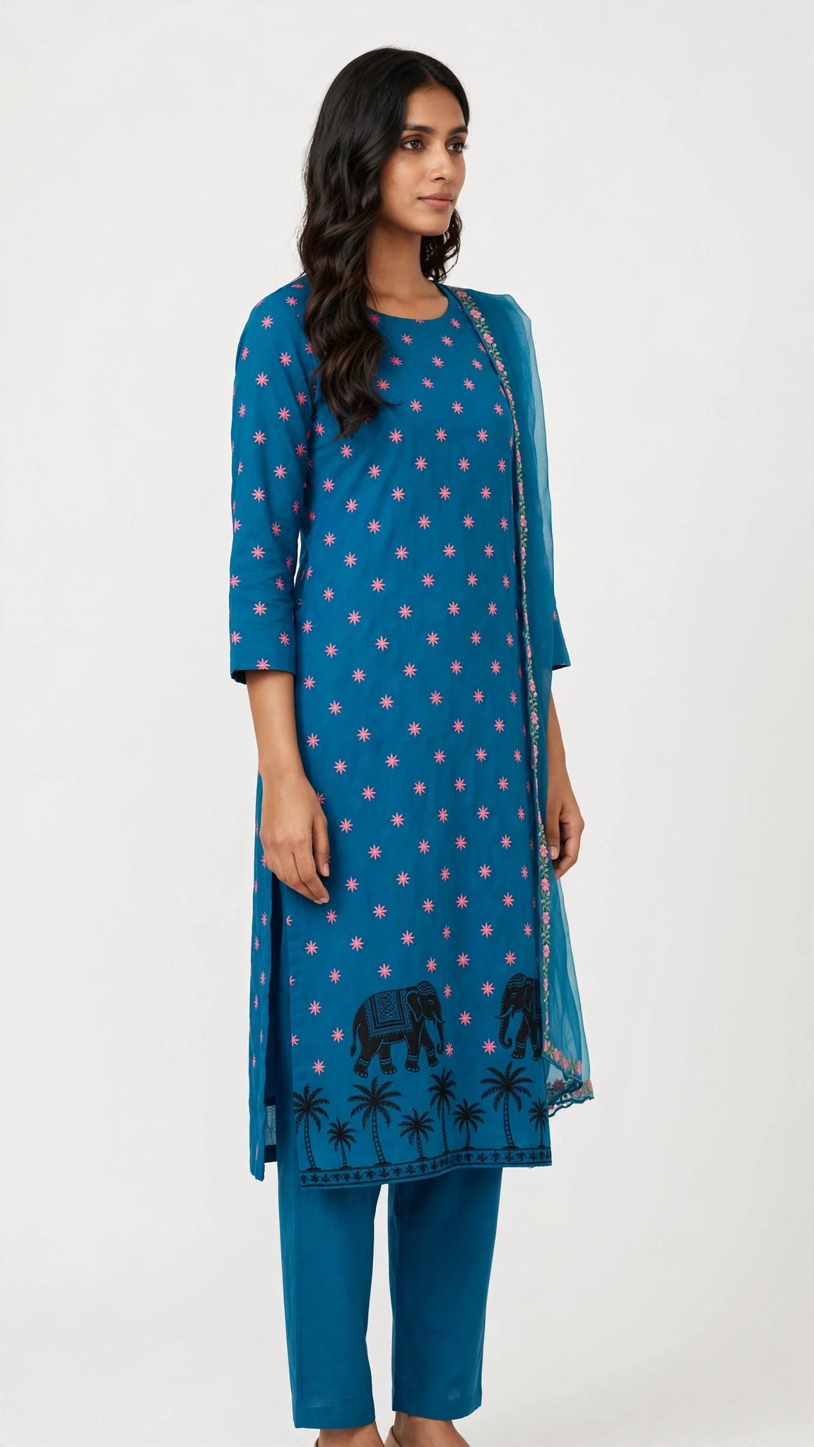 Blue Elephant Garden Suit Set