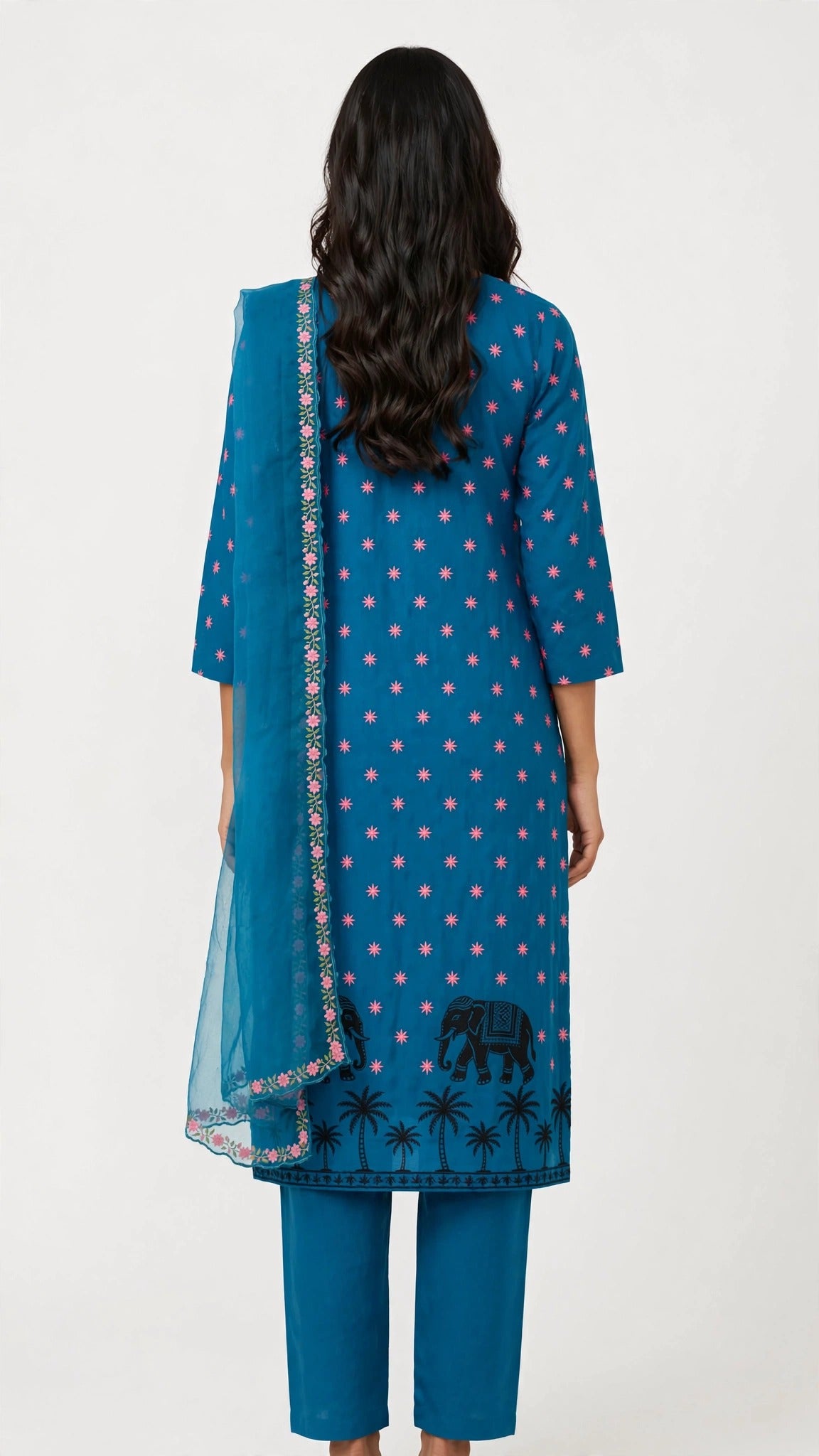Blue Elephant Garden Suit Set