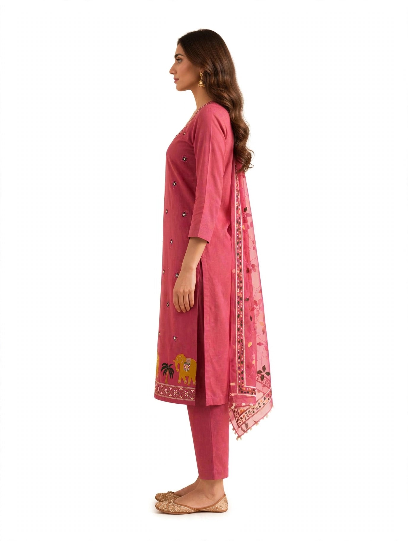 Rosewood Elephant Motif Suit Set