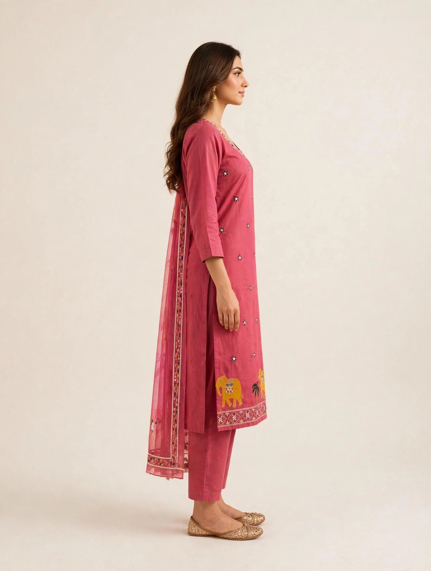 Rosewood Elephant Motif Suit Set