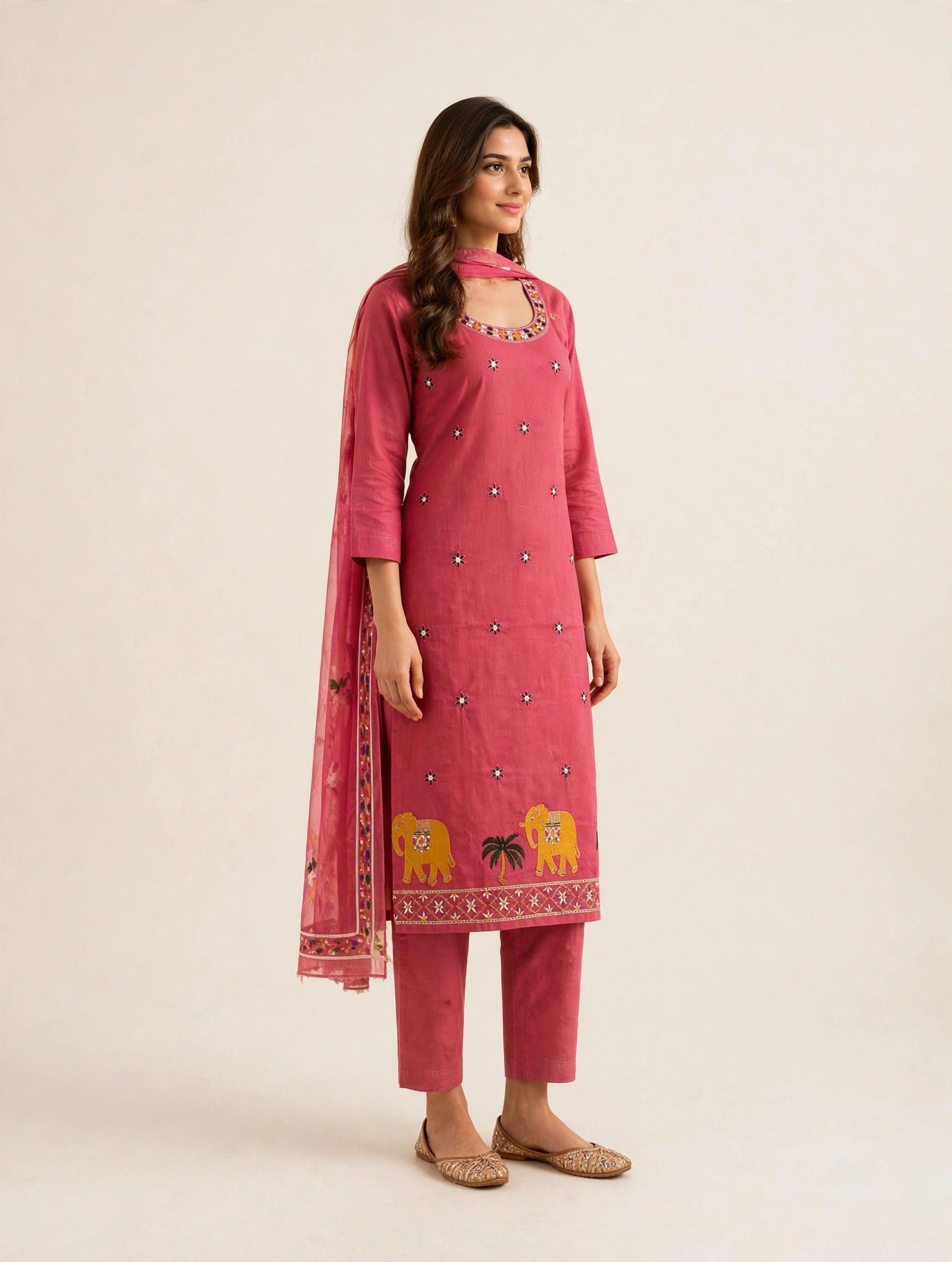 Rosewood Elephant Motif Suit Set