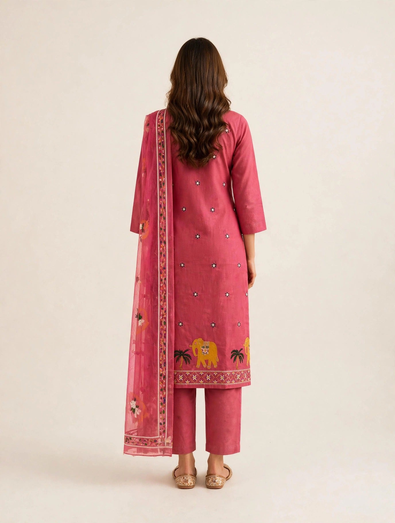 Rosewood Elephant Motif Suit Set