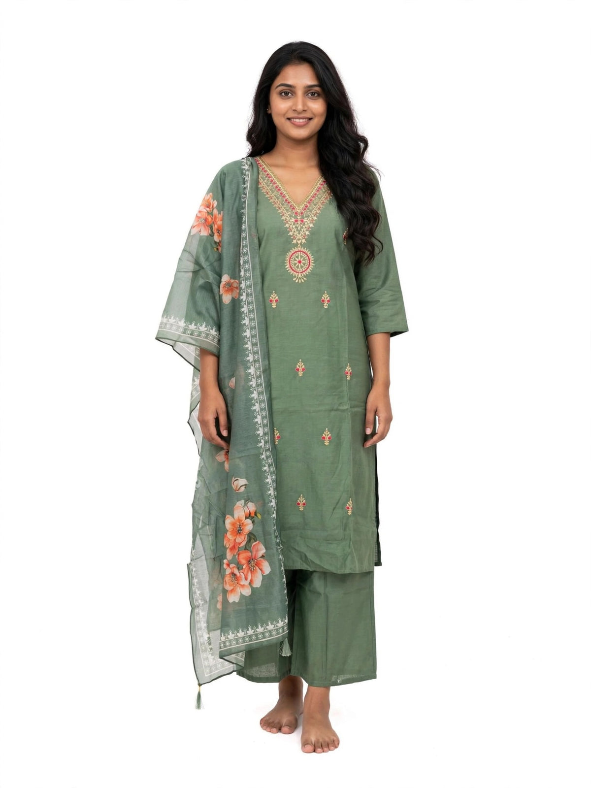 Mehendi Bloom Sage Suit Set
