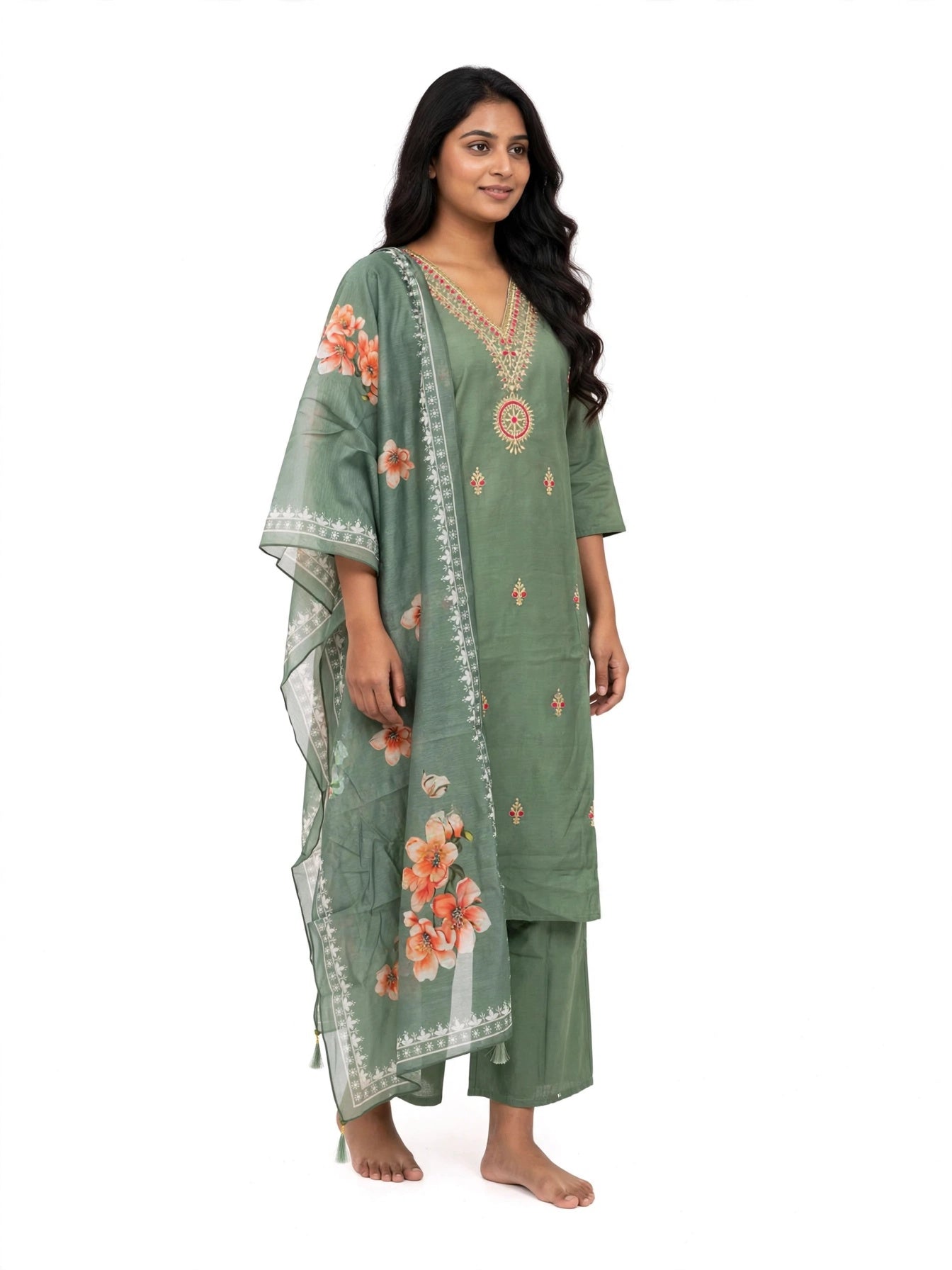 Mehendi Bloom Sage Suit Set