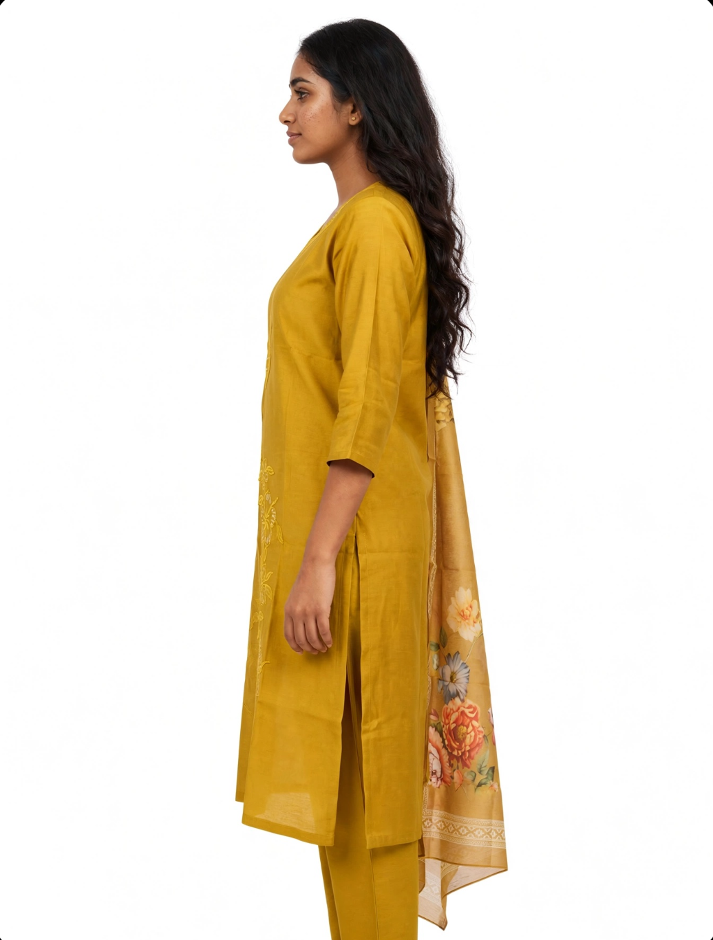 Mustard Bloom Floral Suit Set