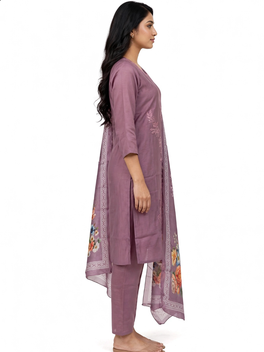 Mauve Bloom Floral Suit Set