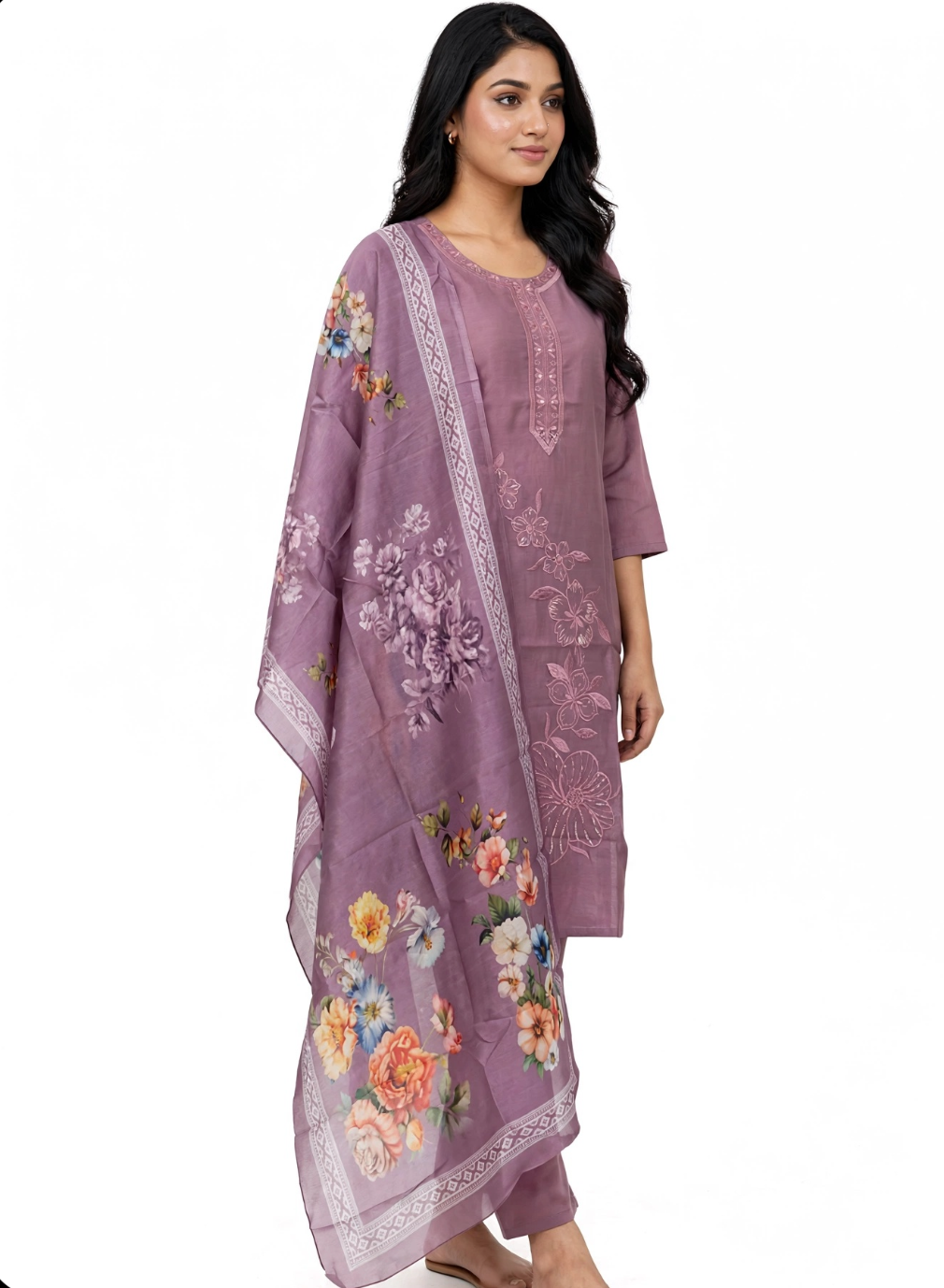Mauve Bloom Floral Suit Set