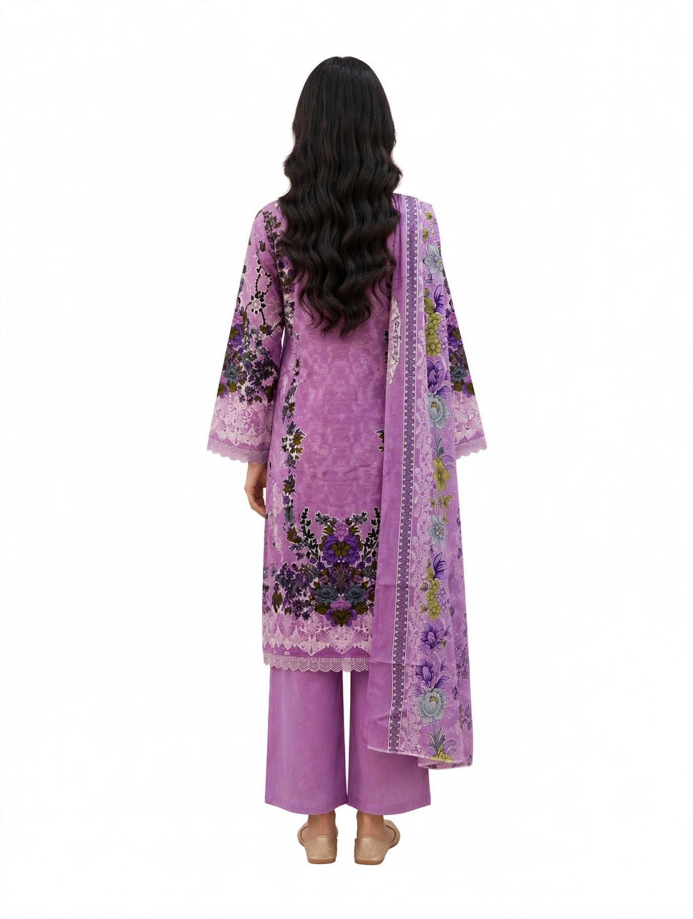 Lavender Bloom Printed Kurta Set