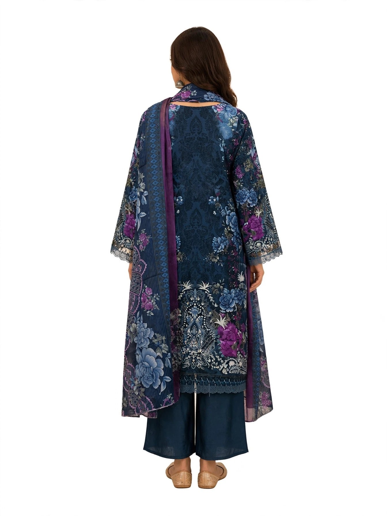 Midnight Blue Floral Kurta Set